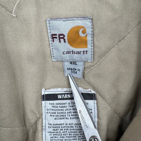 Carhartt FRJ195 Flame Resistant Quilt Lined Heavyweight Duck Bomber Jacket - Picture 12 of 15